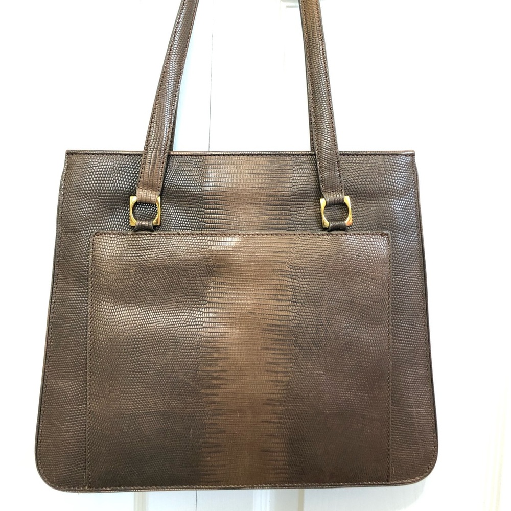 Vintage Cole Haan Lizard Skin Tote Shoulder Bag